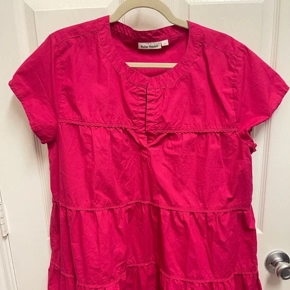 Roller Rabbit Raspberry Pink Tiered Dress - Picture 2 of 10